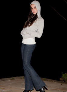 Tall Marlow Clarke wearing blue jeans and short