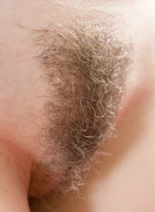 Nylon covered hairy pussy of Kristal