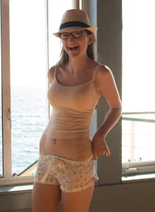 Student chick Patience Dolder walks around the city getting nude more and more